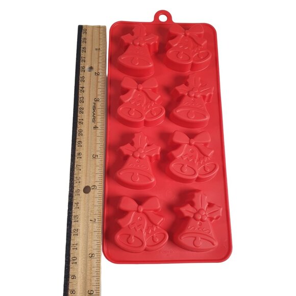 Christmas Bells Holiday Silicone Candy Mold Chocolate Melts Polymer Clay Ice - Picture 2 of 6